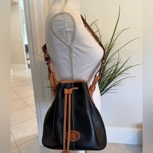 Dooney & Bourke Black and Brown Leather Shoulder Bag